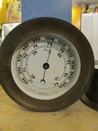 Vintage Rare Chelsea Clock Co Brass Barometer