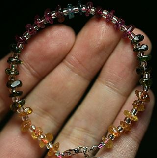 32ct Rare Natural Colorful Tourmaline Crystal Bracelet