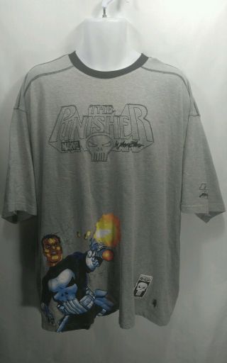Marvel Vs Johnny Blaze The Punisher Embroidered Shirt 2xl Rare Big Logo Hip Hop