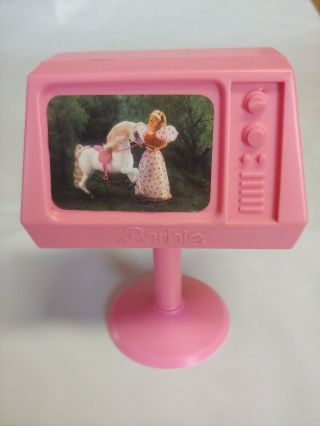 Mattel Barbie Dream House Pink Tv Television Dollhouse Replacement - Vintage 1977