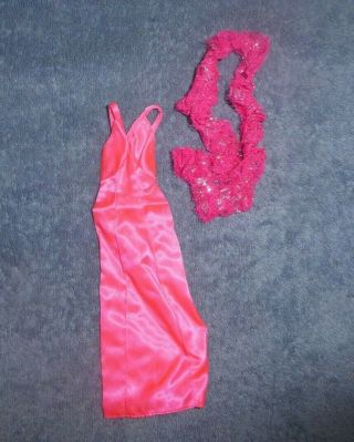 Mod Era Superstar Barbie Hot Pink Satin Dress & Boa 9720