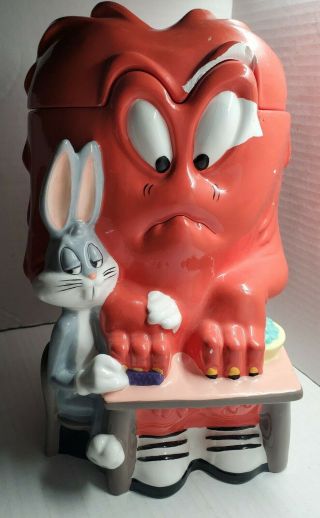 Vintage Rare Looney Tunes Gossamer & Bugs Bunny Cookie Jar 1997