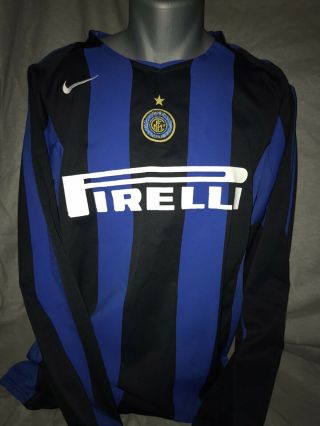 Inter Milan Home Shirt 2004/05 Long Sleeved Large Rare And Vintage