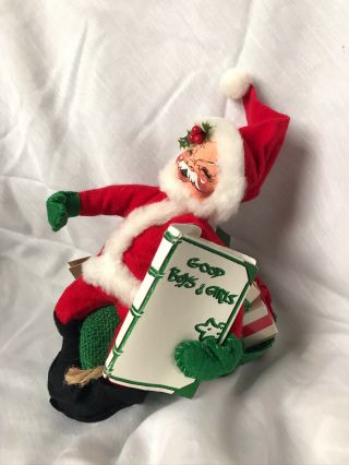 Vintage Annalee Santa Claus With Gifts Bag And Good Girls Boys List 1992 W Tags