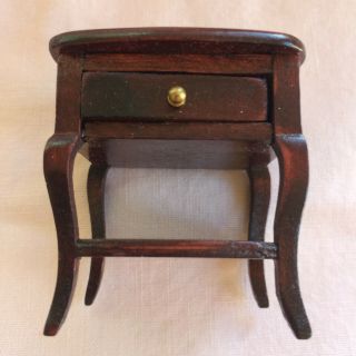 Dollhouse Furniture End Table With Shelf And Drawer