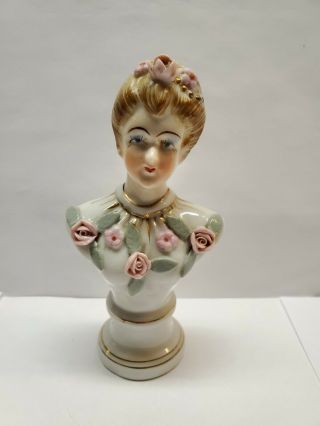Pincushion Half Doll Porcelain Figurine Vintage Antique Doll Japan Pin Cushion
