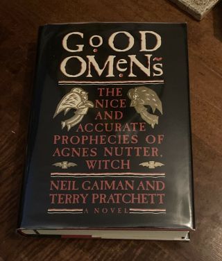 Good Omens By Neil Gaiman & Terry Pratchett First Edition Rare 1990 Hcdj Workman