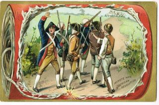 Antique Embossed Postcard (raphael Tuck) " Minute Men,  American Revolution "