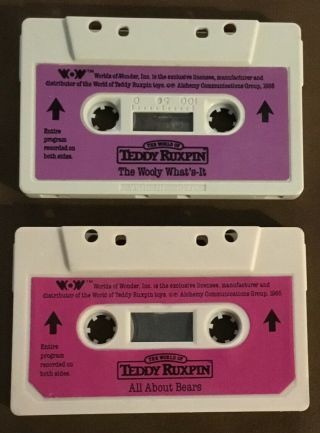 Vintage Teddy Ruxpin Two (2) Cassette Tapes The Wooly What’s It / All About Bears