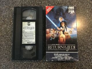 Star Wars Return Of The Jedi Vhs 1986 Cbs Fox Hi - Fi Stereo Red Label - Rare
