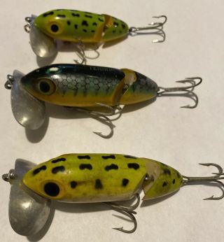 Vintage & Collectible - 3 Fred Arbogast Jointed Jitterbug Fishing Lures - Akron,  Ohio