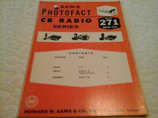 Vintage Sams Photofact Cb Radio Series Cb - 270 Cb - 271 August 1979