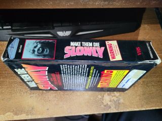 MAKE THEM DIE SLOWLY (VHS) Cannibal Ferox rare BIG Box.  Thriller Video 3