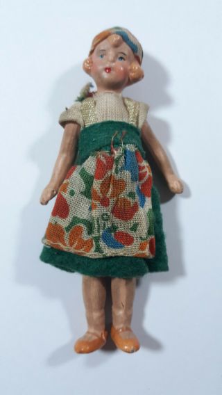 Vintage Bisque Doll With Movable Arms And Legs,  3.  50 "