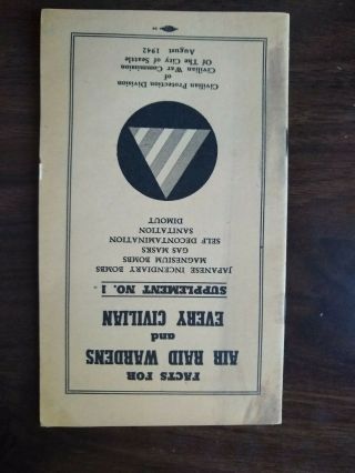 Rare Vintage Ww2 Facts For Air Raid Wardens And Every Civilian Supplement.