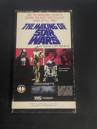 Vintage The Making Of Star Wars Vhs 1977 Magnetic Video Corp Rare