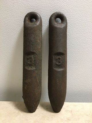 Old Cast Iron Window Weights (3)