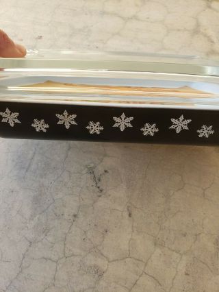 Rare Vintage Pyrex Snowflakes 1 1/4 Qt Casserole 548 - B,  With Paperwork
