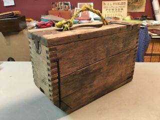 Antique Wooden Live Bait Box Killie/minnow Pen Carrier - Hand Made Dovetail Box