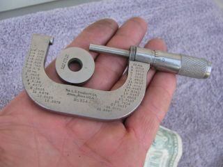 Starrett 214 1 - 2 Micrometer.  0001 " With B & S Standard Old Antique Tool Tools