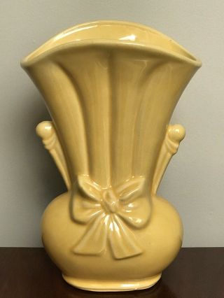 Antique Mccoy/shawnee (?) “usa 819” Art Pottery Vase Yellow Art Deco 9”