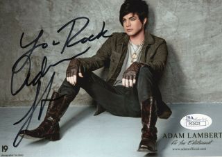 Adam Lambert Hand Signed 5x7 Color Photo Rare Young Pose Queen Jsa