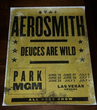 Aerosmith Deuces Are Wild Concert Poster Las Vegas Park Mgm Residency Rare Find