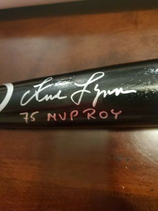 Fred Lynn Autographed Full Size Rawlings Baseball Bat Black (jsa) With Rare Insc