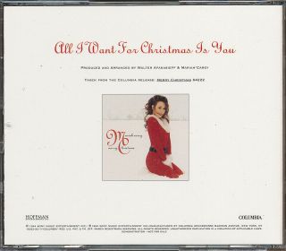 Mariah Carey All I Want for Christmas Is You ULTRA RARE promo CD single ' 94 2