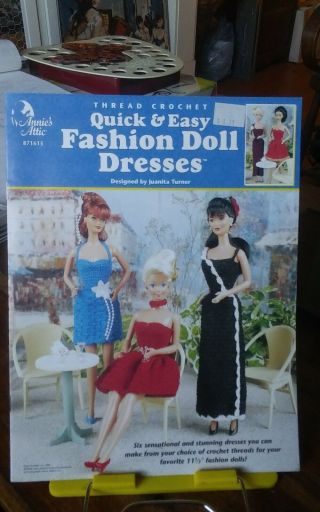 Annies Attic Thread Crochet Fashion Doll Barbie Quick Easy Summer Dresses Gowns