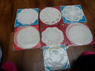 Vintage Paper Doilies Made In England 7 Partial Packs Various Shapes & Sizes
