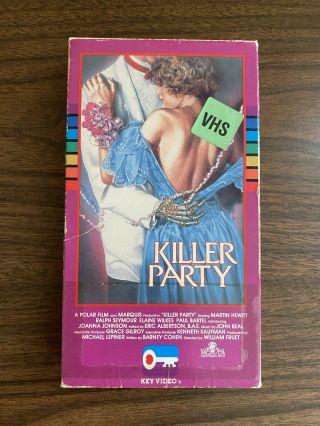 Killer Party Vhs - (1986) Key Video Horror - Ultra Rare Cult Splatter 80 