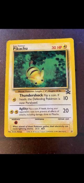 Pokemon Pikachu 27 Black Star Promo Rare Card