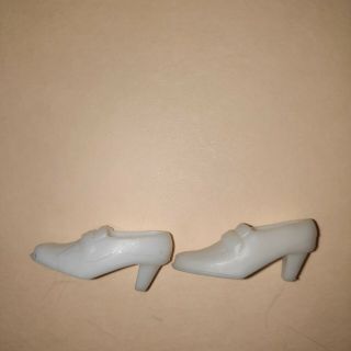 Shoes Barbie Doll Mattel Clueless Cher White Loafer Pumps High Heel Accessory