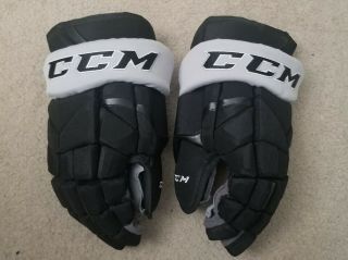 Pro Stock La Kings Team Ccm Hg - 12 15 " Gray Cuff Gloves Rare