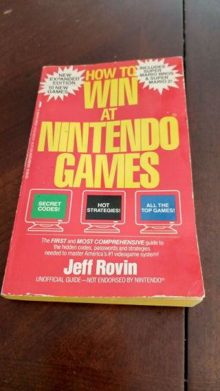 Rare=vtg=1988= " How To Win At Nintendo Games " - By Jeff Rovin - Paperback Book