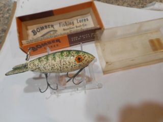 Bomber Lure Vintage Wood Lure In Christmas Pattern With Paper