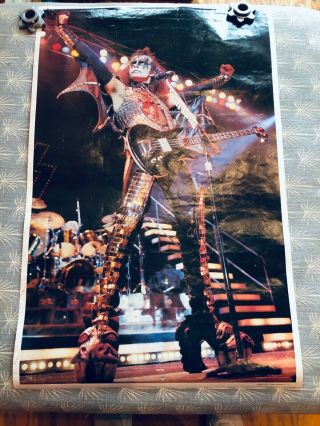 Vintage 1977 Kiss Gene Simmons Aucoin Poster Rare
