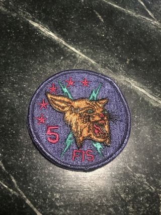 Usaf Patch 5th Fighter Interceptor Squadron Subdued 3” 70s 80s Cold War Rare Vtg