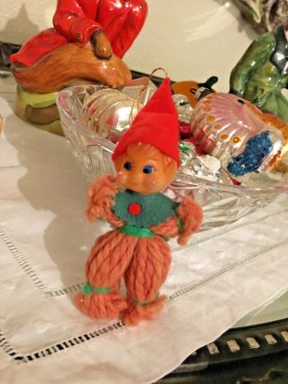 Euc Antique Vintage Made In Japan 4 Inches Christmas Elf Rubber 4 Inches Collect