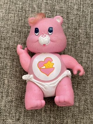 Vintage 1984 Kenner Care Bears 3 " Poseable Figure Baby Hugs Bear Pink