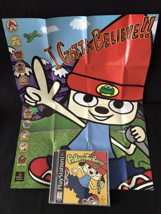 Complete With Rare Poster Parappa The Rapper Ps1 Playstation 1.  Rare