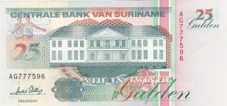 Suriname 25 Gulden 1995 Unc (rare Date).
