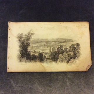 Antique Book Print - Bath From The Vicinity Of Prior Park - C.  1850