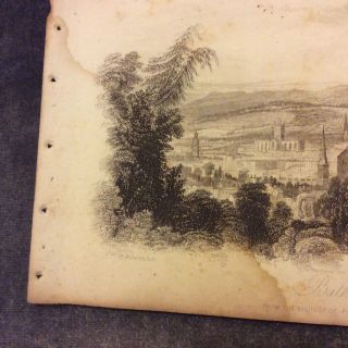 Antique Book Print - Bath from the Vicinity of Prior Park - c.  1850 3