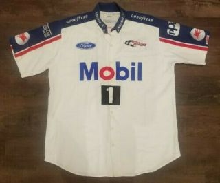 Rare Vintage Jeremy Mayfield Mobil 1 Winston Cup Series Pit Crew Shirt