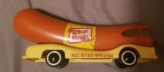Vintage Oscar Mayer Wienermobile Toy Car Advertising Bank 10 