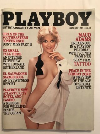 Vintage Playboy Oct.  1981 Cathy St George Kelly Ann Tough Donald Sutherland - Gc