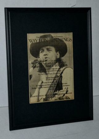 Waylon Jennings & Waylors 1974 June 1st The Sportatorium Dallas Rare Concert Ad