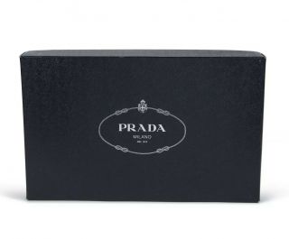 Rare Authentic Prada Navy Blue Large Handbag Storage Gift Box 16” X 10” X 2.  75”